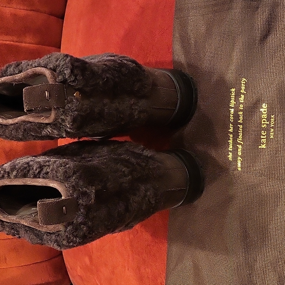 Kate spade brown shearling and suede boots - Picture 3 of 4